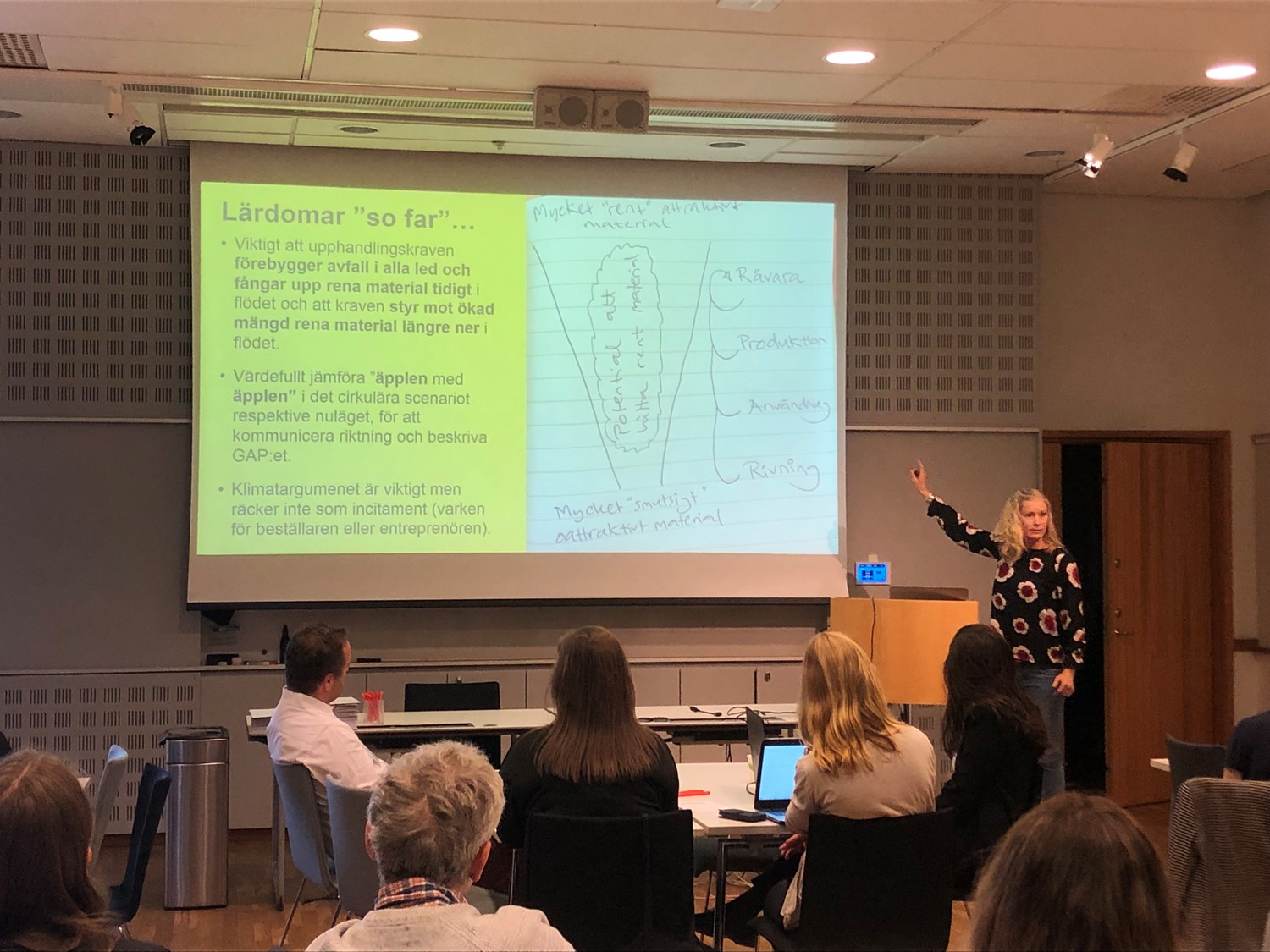 Nina Wolf Göteborg stad, tar fram upphandlingskrav för cirkulära flöden.